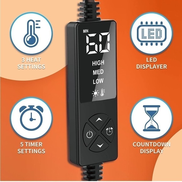 Brand New Heated Pillow Cover 18”x18” Yellow Gray Heating Pad Back Pain Relief - Picture 4 of 16